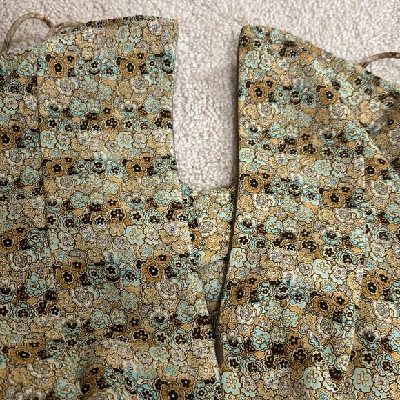 Vintage 90’s Dress S Wear Micro Floral Vneck Rampage Neutral Maxi Y2K 20… - Picture 6 of 7